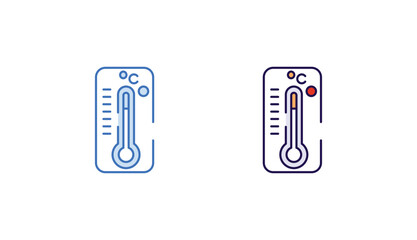 Thermometer icon design with white background stock illustration