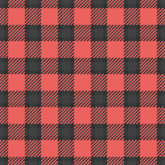 Vibrant coral and charcoal buffalo plaid pattern.  Perfect for autumnal designs, rustic textures, or cozy winter themes.  Use as a seamless background, textile print, or website graphic.
