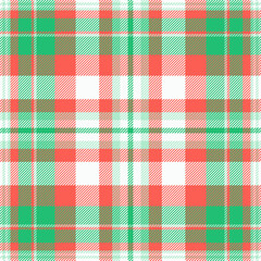 Vibrant coral, mint green, and taupe plaid pattern.  Perfect for textile design, apparel, or festive backgrounds.  This cheerful, seamless texture evokes feelings of warmth and style.