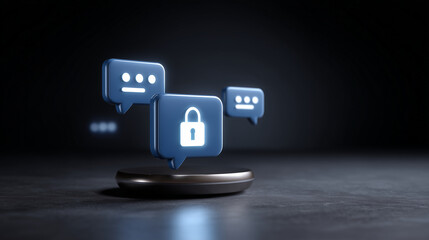 Secure AI Chatbot Interface with Encrypted Messaging Icons