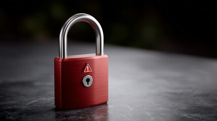 Red Unlocked Padlock Signaling Cybersecurity Alert