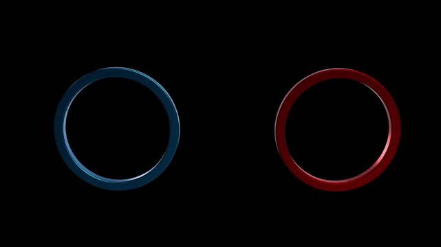 Reflection of red and blue. a dance of colors on screen. 4k video