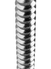 screws and self-tapping screws made of white metal, isolate on a white background, space for text