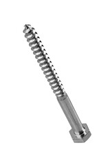 screws and self-tapping screws made of white metal, isolate on a white background, space for text