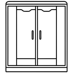 Sliding Door Wardrobe Line Art