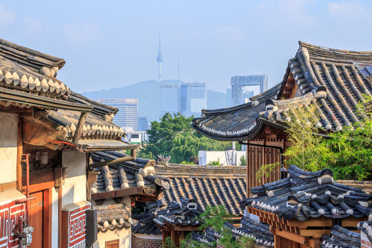 서울시 종로구 북촌한옥마을의 풍경