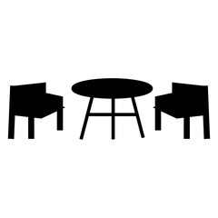 table and chairs glyph icon vector illustration