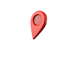 3D Red Location Pin Icon