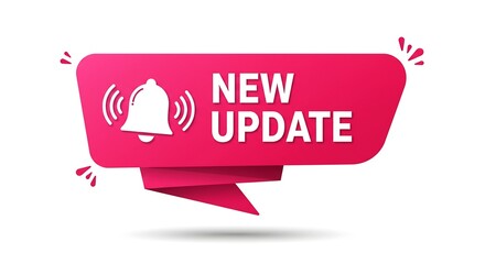 New update notification isolated on white background for message, alert, notice, information, communication, sign, symbol, icon, and vector illustration
