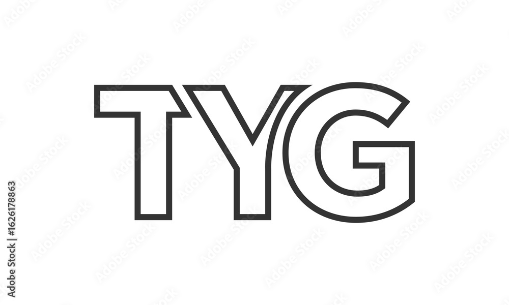 Poster tyg logo design template with strong and modern bold text. initial based vector logotype featuring s