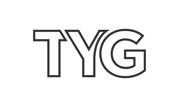 TYG logo design template with strong and modern bold text. Initial based vector logotype featuring simple and minimal typography. Trendy company identity.