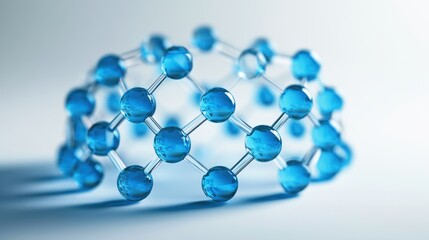 Blue Molecule Structure in Abstract Scientific Background Design
