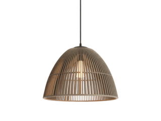 Modern Wooden Pendant Light on transparent background