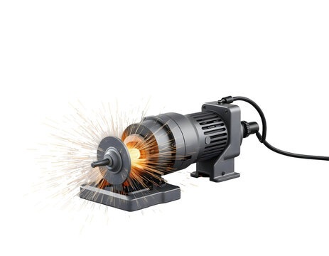 Bench Grinder with Sparks Industrial Tool Illustration - Powered by Adobe