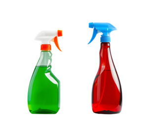 Cleaning Spray Bottles Green and Red Sprayers Transparent Background