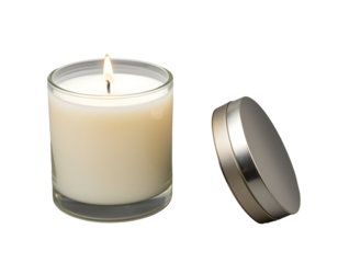 Lit Scented Candle in Glass Jar with Lid