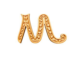 Ornate 3D Carved Letter M