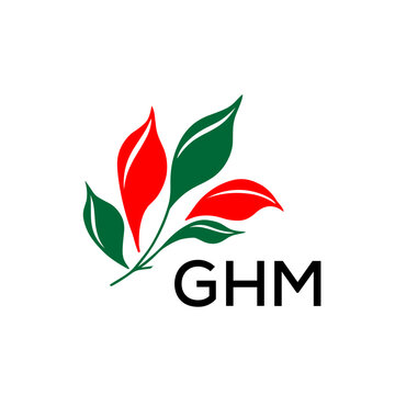 GHM Modern Abstract Leaf Logo Design &ndash; GHM Later Logo, Red and Green Nature-Inspired Brand Icon
