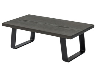 Low Coffee Table with Dark Wood Top on transparent background