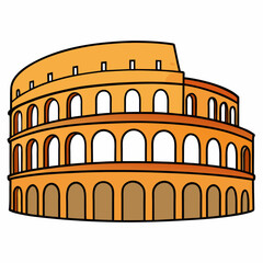 Naklejka premium Colosseum in Rome on white background