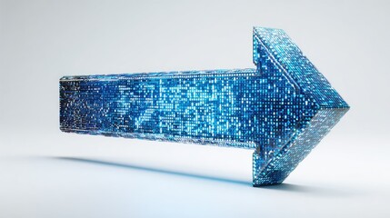 Fototapeta premium Blue, glassy arrow, digital, forward