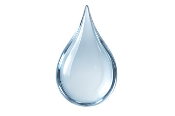 Blue water drop isolated on white background fresh clear droplet vector icon