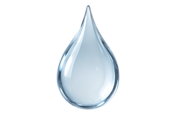 Blue water drop isolated on white background fresh clear droplet vector icon