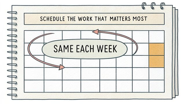 Weekly Planner for Organizing Important Tasks and Prioritized Work