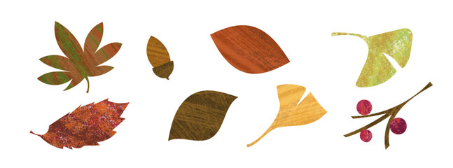 Fototapeta premium Autumn harvest collection with collage and pastel texture.