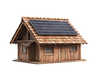 house with panels on roof 