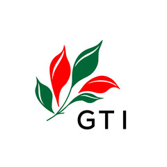 GTI Modern Abstract Leaf Logo Design – GTI Later Logo, Red and Green Nature-Inspired Brand Icon
