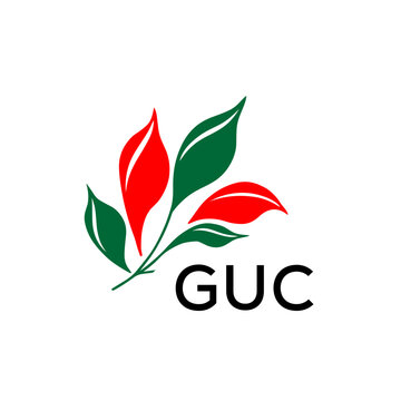 GUC Modern Abstract Leaf Logo Design &ndash; GUC Later Logo, Red and Green Nature-Inspired Brand Icon
