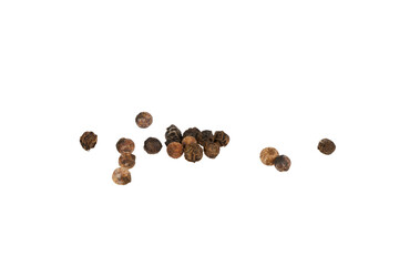pile of black pepper corns isolated on white or transparent png