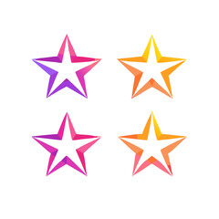 set of colorful star shapes