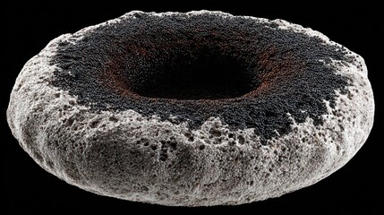 Gray, textured ring with dark center