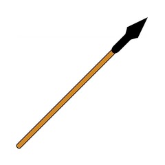 Vector illustration of spear isolated on the white background.