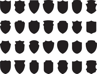 Collection of diverse shield shapes emblem crests heraldry symbol
