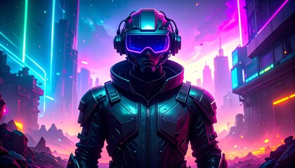 Metaverse Avatar in a Colorful Virtual Gaming World