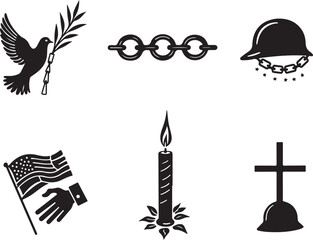 Fototapeta premium Symbolic icons for remembrance, freedom, and solemn reflection