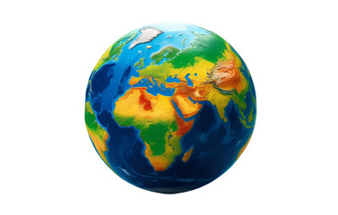 Isolated globe, tilted angle, transparent background 