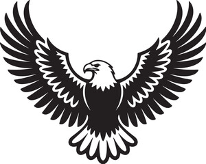 Obraz premium Majestic eagle silhouette spreading wings bird