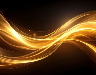 Abstract Golden Glowing Waves Design