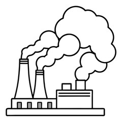 Urban Smog Minimalist Line Illustration