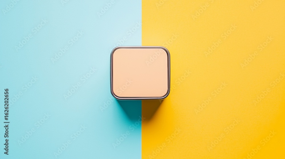 Poster modern abstract cube on colorful background for minimal design product packaging visual branding pre