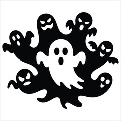 Scary Ghost Silhouette Vector for Halloween Decoration