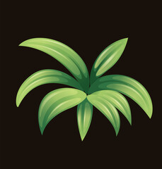 green leaves on black background