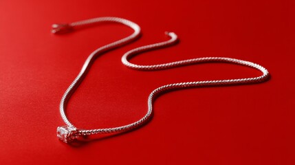 Red background with heart-shaped stethoscope for healthcare medical wellness branding concept photography product design visuals