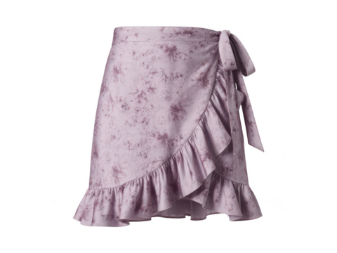 Lavender Ruffled Wrap Skirt on transparent background