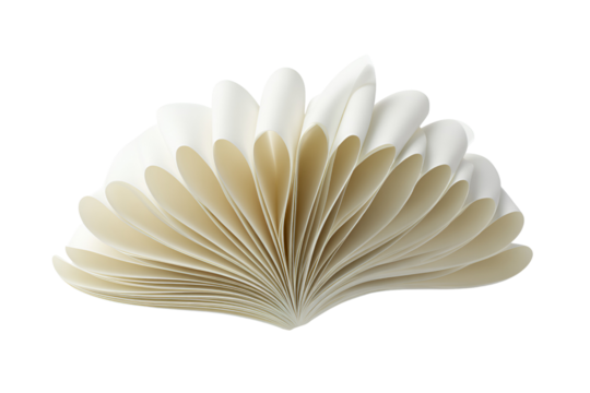 Elegant paper fan folded pages design abstract art