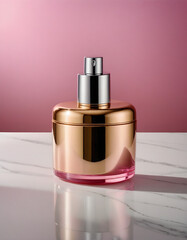 Cosmetic bottle with modern and elegant design, displayed on a soft background. Suitable for product mockups, branding, and packaging design.